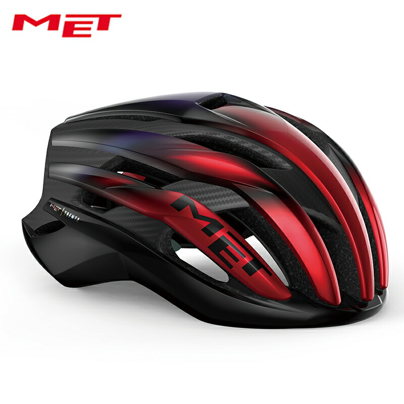 MET 鉄兜 TRENTA 3K CARBON ミップス Red Iridescent/Glossy  安全帽