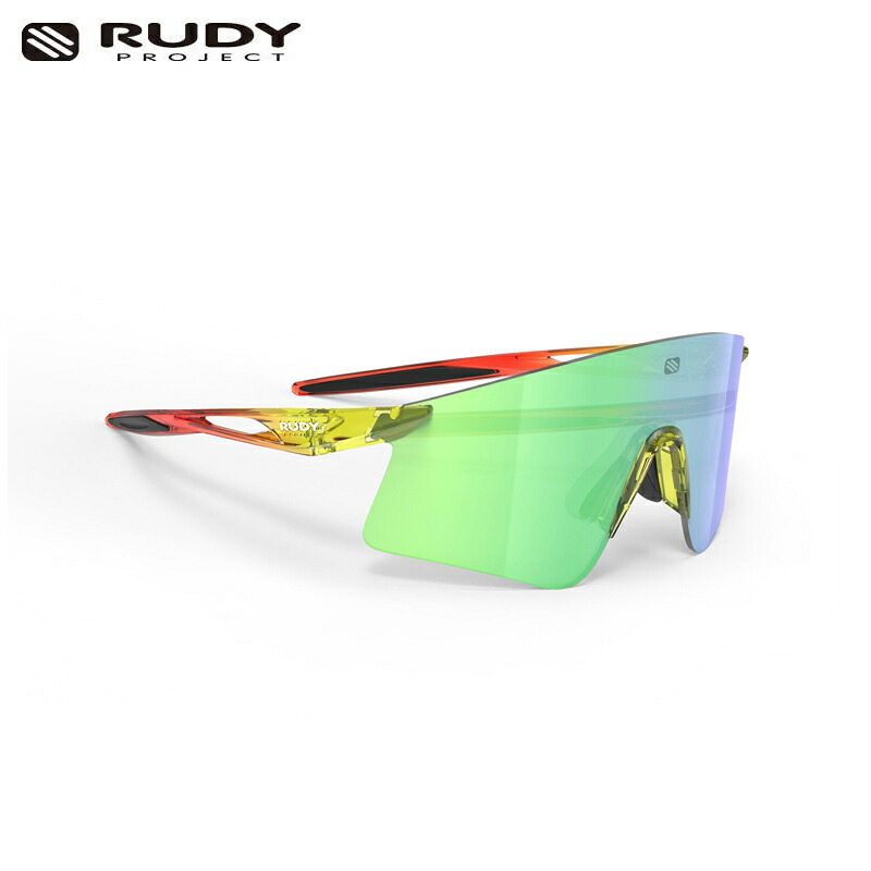 RUDY PROJECT アストラルX 春期～版 クリスタルアップルグリーン レッドフルオ フェードグロスフレーム マルチレーザーグリーンレンズ スポーツサングラス-スポーツウェア・アクセサリー