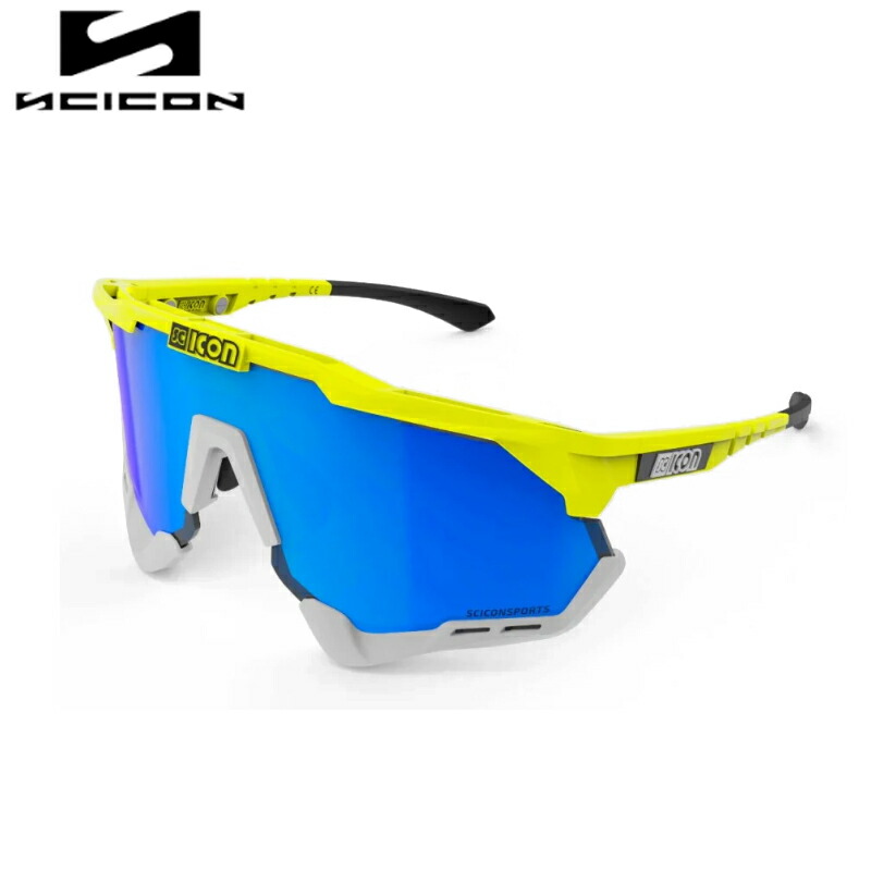 SCICON SPORTS シーコン AEROSHADE FRAME:YELLOW FLUO LENS:Multimirror Blue