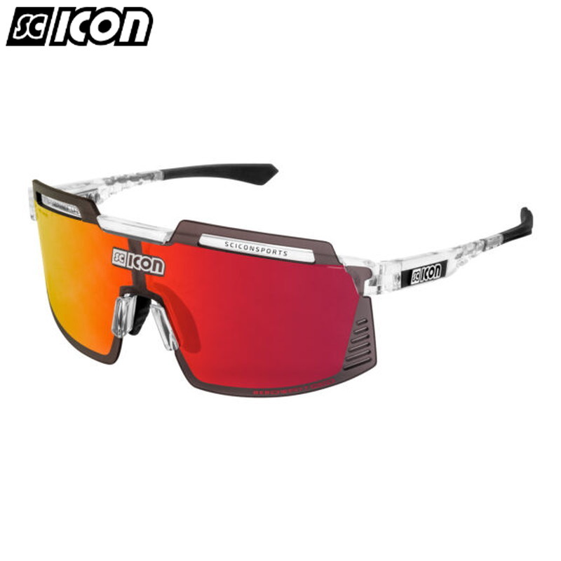 SCICON SPORTS シーコン AEROWATT FOZA エアロワット フォーザ Crystal Gloss/Multimirror Red｜サイクリック店