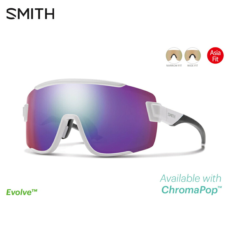 SMITH スミス Wildcat Asia Fit | Frame:White | Lens:CP-Violet Mirror & Clear サングラス