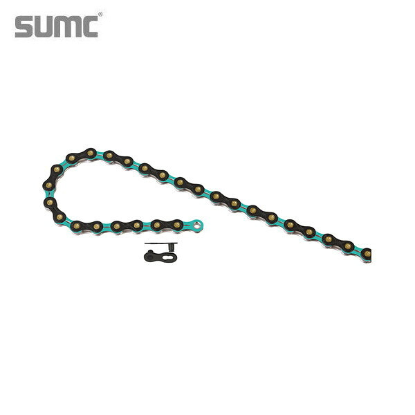 SUMC エスユーエムシー 11速チェーン SX11SL (ブラックxビアンキグリーン)