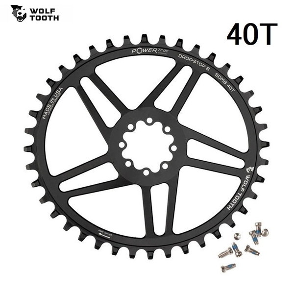 WolfTooth ウルフトゥース Elliptical Direct Mount Chainring for SRAM 8-Bolt 40T  チェーン店輪っか チェーンリング-自転車・サイクリング