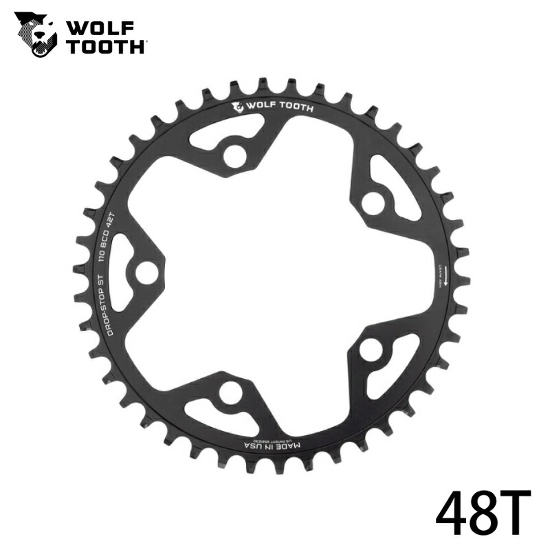 WolfTooth ウルフトゥース 110 BCD Gravel CX Road Chainrings Drop-Stop ST 48T  チェーン店輪っか 自転車・サイクリング-チェーンリング