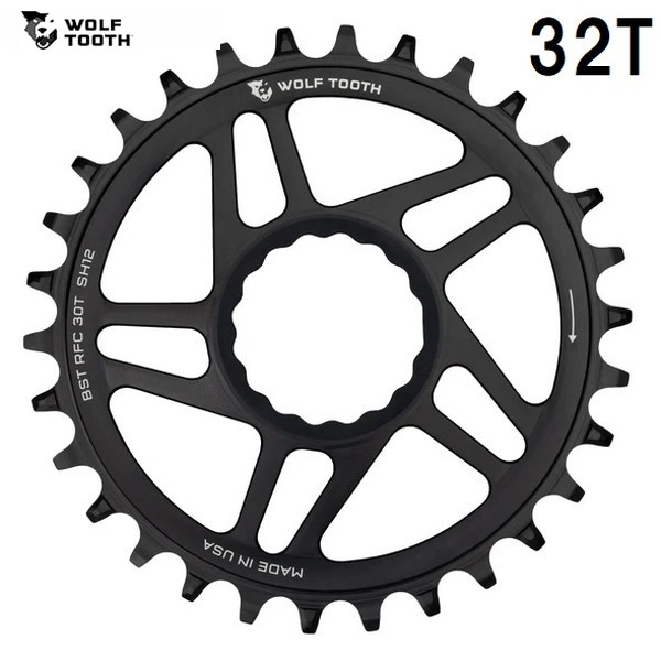WolfTooth ウルフトゥース Direct Mount Chainring for Race Face Boost for Shimano 12 spd 32T  チェーン店輪っか チェーンリング-自転車・サイクリング-スポーツ・アウトドア
