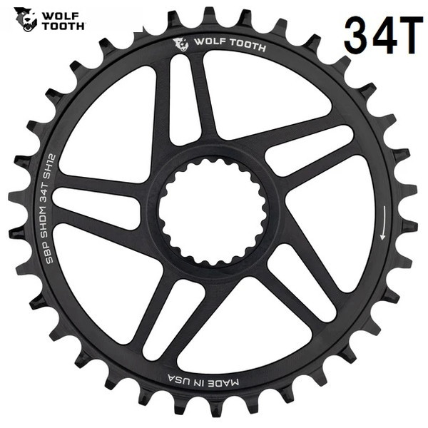 WolfTooth ウルフトゥース Direct Mount Shimano Boost Chainring for Shimano 12 spd 34T  チェーン店輪っか スポーツ・アウトドア-自転車・サイクリング-自転車用パーツ