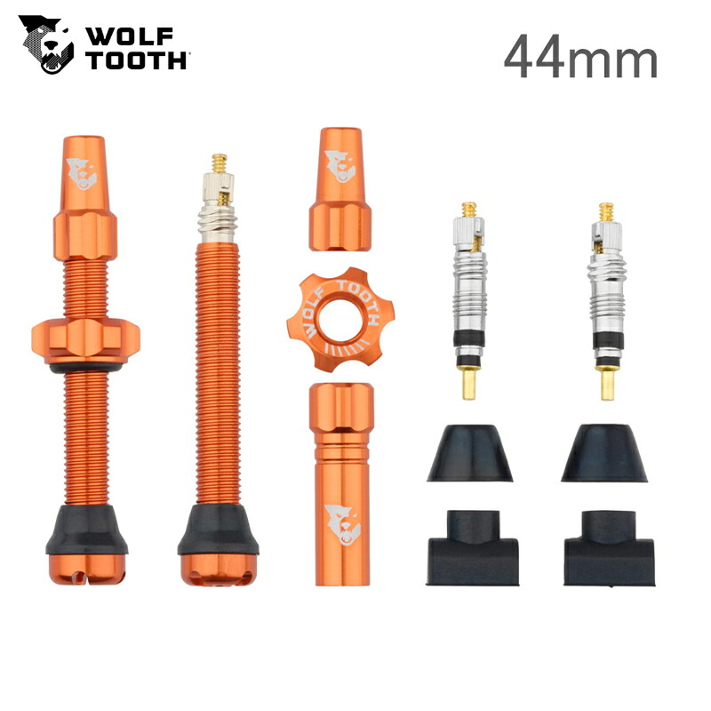 WolfTooth ウルフトゥース Tubeless Valve Stem Kit チューブレス バルブステムキット 44mm Orange