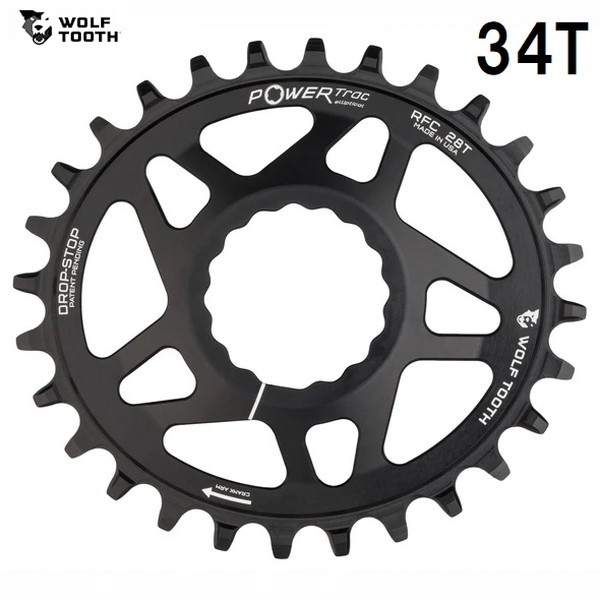 WolfTooth ウルフトゥース Direct Mount Chainring for Raceface Cinch Cranks: Elliptical 34t チェーンリング