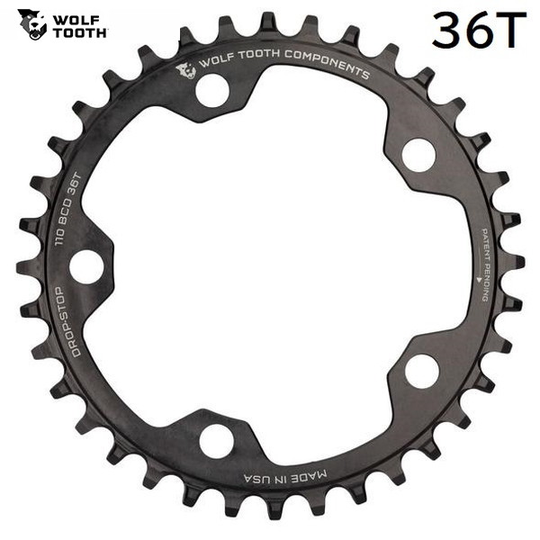 WolfTooth ウルフトゥース 110 BCD 5 Bolt Chainring 36T compatible with SRAM Flattop チェーンリング-スポーツ・アウトドア-自転車・サイクリング