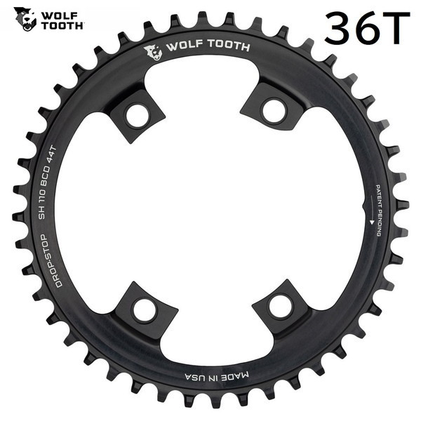 WolfTooth ウルフトゥース 110 BCD 4 Bolt Chainring for Shimano GRX 36T