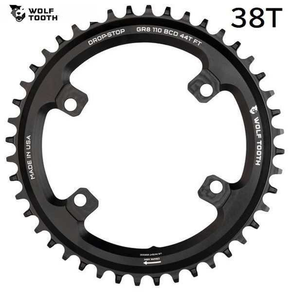 WolfTooth ウルフトゥース 110 BCD 4 Bolt Chainring for Shimano GRX 38t 自転車・サイクリング-チェーンリング-スポーツ・アウトドア
