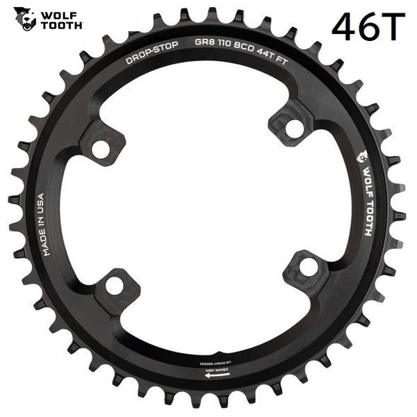 WolfTooth ウルフトゥース 110 BCD 4 Bolt Chainring for Shimano GRX 46T 自転車用パーツ-その他