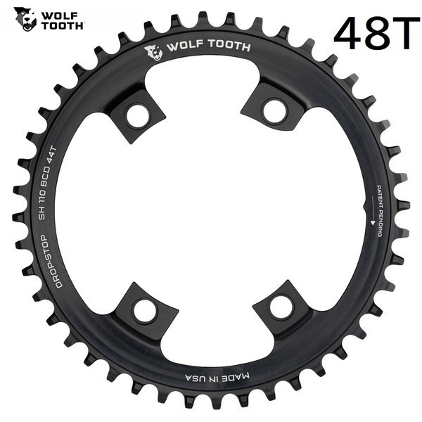 WolfTooth ウルフトゥース 110 BCD Chainring For Shimano 4 Bolt - 110BCD x 48T チェーンリング-スポーツ・アウトドア