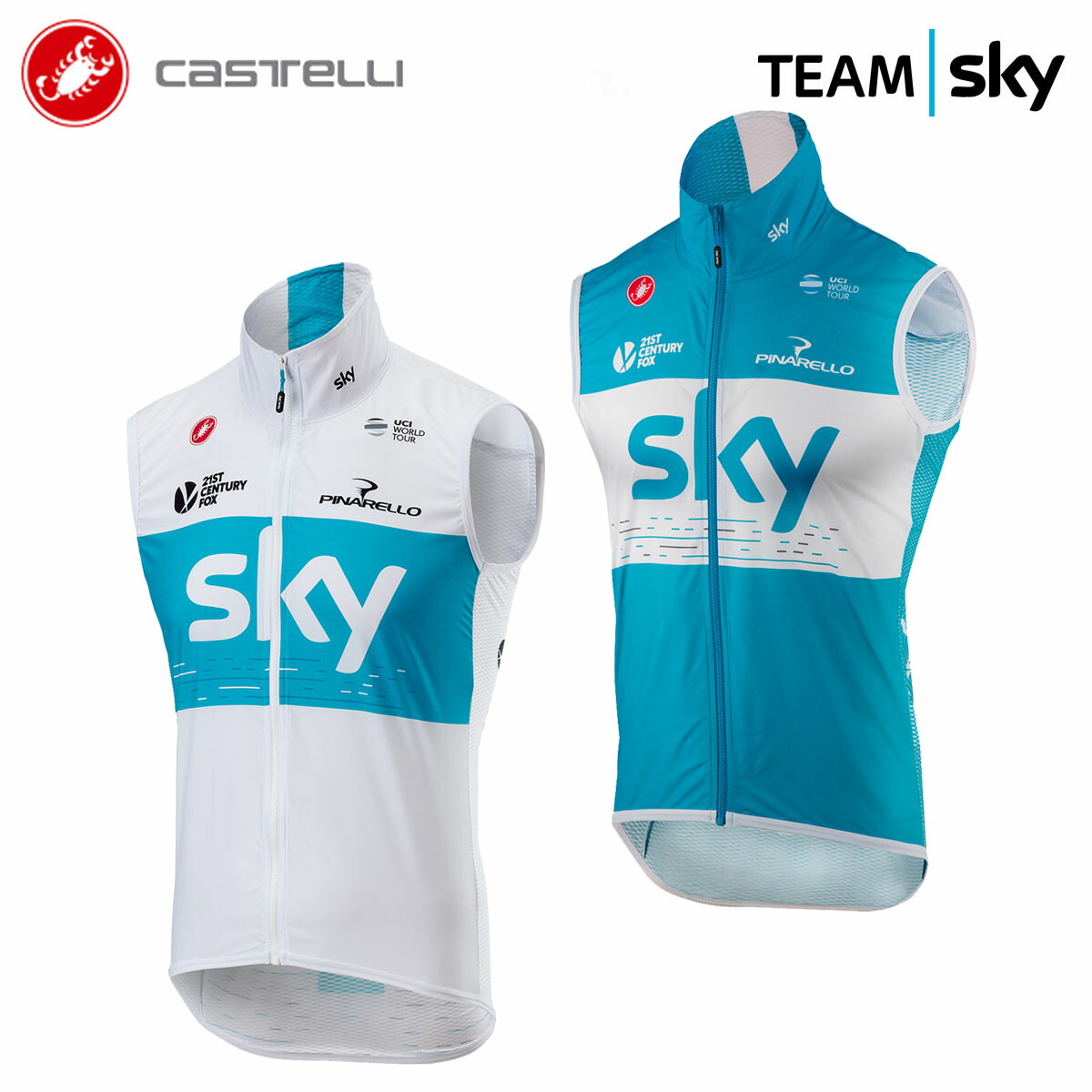 ＜最安値傍若無人中＞☆CASTELLI 8288 TEAM SKY PRO LIGHT WIND VEST カステリ 野球クラブ天の原 防風 より良い(労働者階級運動選手真似形) スポーツ・アウトドア-メンズウェア
