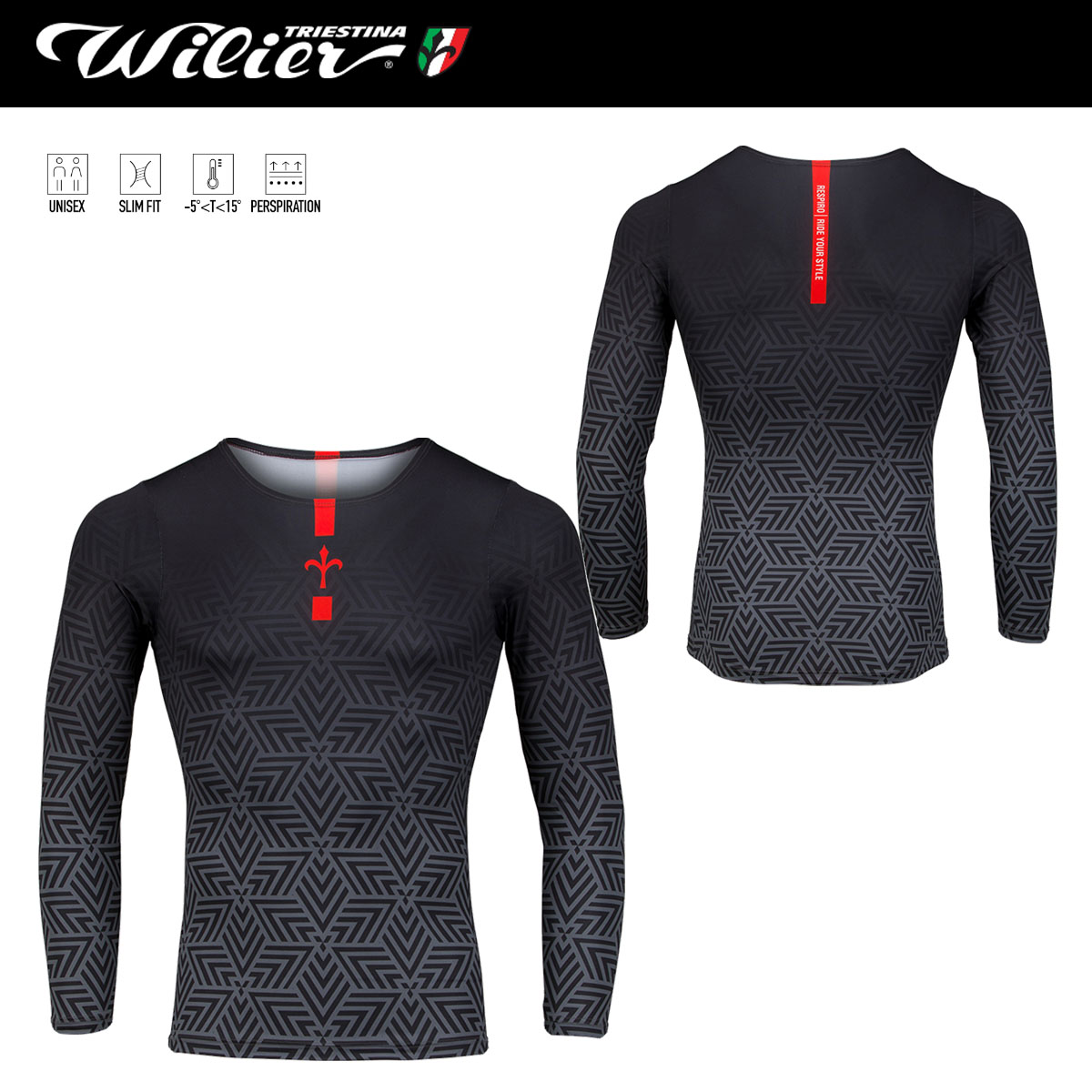 ＜最安値挑戦中!＞☆WILIER RESPIRO ウィリエール WL355 レスピロ ロングスリーブ 長袖ベースレイヤー｜サイクリスタ 店｜詳細画像