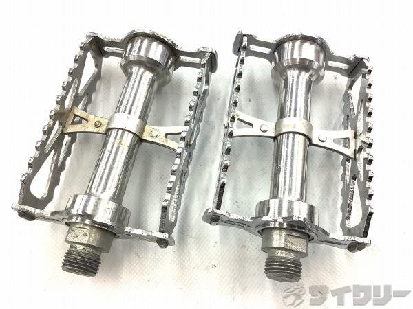 ペダル 滑っこいペダル リオータ 滑っこいペダル しろがね色 フレンチ軸 - 中古