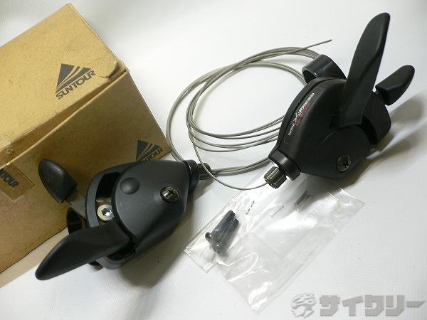 シフター Wレバー/バーコン サンツアー シフター X-PRESS 3×6s - 中古