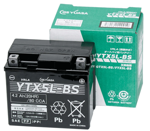 バイクバッテリー　GSユアサ　YTX5L-BS　即用式｜CYD