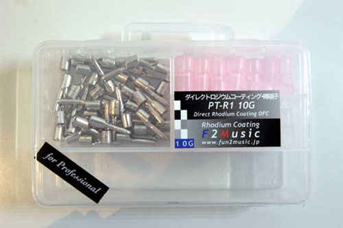 F2MUSIC PT-R1c 10G for Professional　 ダイレクトロジウムコーティング 棒端子バルクセット 各40個入　 絶縁スリープ付　 10AWG相当 差し込み式端子のアンプ、スピーカー、プロセッサー　