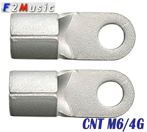 F2MUSIC CNT M6/4G　 CNT Agコーティングシリーズ　 M6ねじ／4AWG 2個入り CNT-Agリング端子 カーボンナノチューブ シルバーコーティング　 お取り寄せ　 24,750円