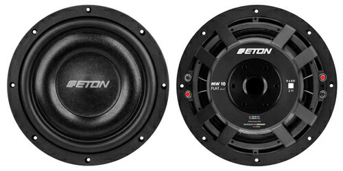 ETON　イートン　 MW-10FLAT 25cm ペーパーフラットサブウーファー　 2Ωx 2 DVC ダブルヴォイスコイル　 ペーパーコーン振動板 強力大型マグネット MW-10 FLAT SUBWOOFER