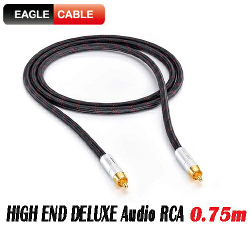 EAGLE CABLE イーグルケーブルby inakustik インアクースティック HIGH END DELUXE Audio RCA (0.75m) L/R 1ペア金メッキ仕様 2芯平行線に銅シールドを採用 |サイプラス・online shop