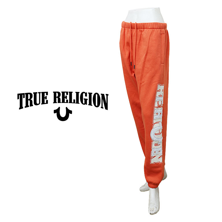 【True Religion】 トゥルーレリジョン ジョガーパンツ ジョグパンツ TERRY APPLIQUE JOGGER アップリケ 裏起毛 ロゴ メンズ