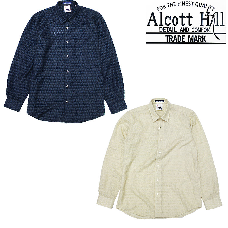 【ALCOTT HILL】アルコットヒル 長袖プルオーバー LS SHIRT お召しものプルオーバー シアー出どころ 澄み切った感 口さかしい 冷やりとした フリンジ ラグジュアリー 米国海軍 皮膚軟化剤 成年者 メンズ 心地よい