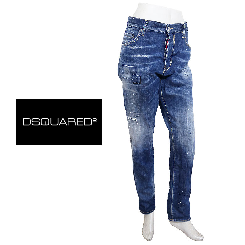 DSQUARED2 スキニーデニム ロゴ DSQUARED2（ディースクエアード） S71LB1029 Medium Breeze Wash