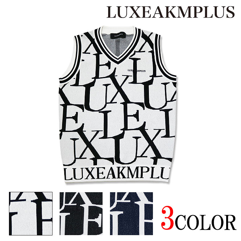 新品【LUXEAKMPLUS】リュクスエイケイエムプラス　ロゴニットベスト XL 楽天市場】LUXEAKMPLUS(リュクスエイケイエムプラス)総柄