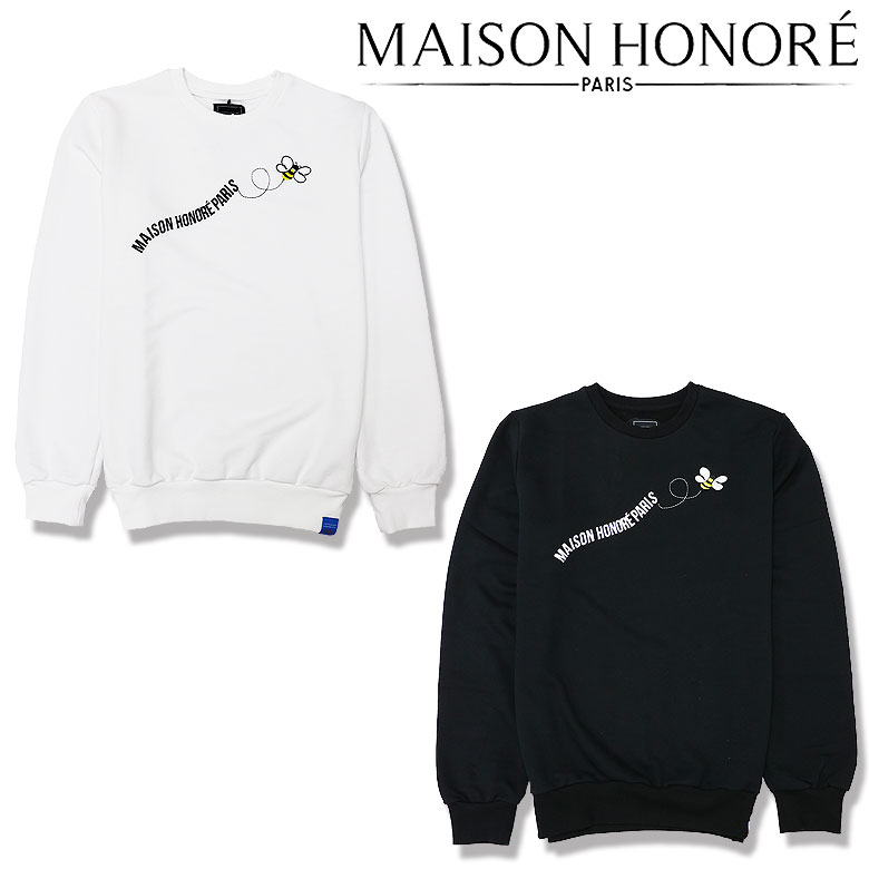 【MAISON HONORE PARIS】メゾンオノレ スウェットトレーナー スウェットシャツ スエット JOAKIM ミツバチ グラフィカル 秋冬 暖かい メンズ ユニ カジュアル