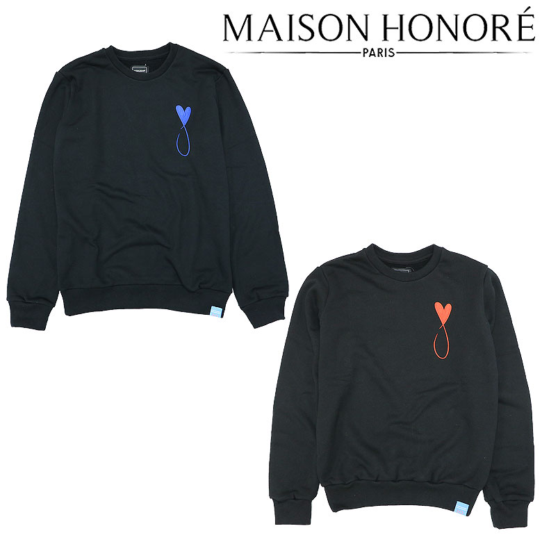 【MAISON HONORE PARIS】メゾンオノレ スウェットトレーナー スエット スウェットシャツ tiphanie big Logo sweat ビッグロゴ ハートフィッシュ ワンポイント刺繍 メンズ ユニ カジュアル|DBLAND