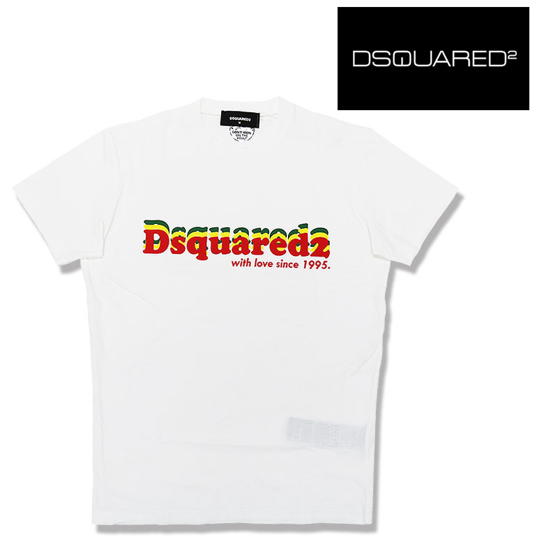 DSQUARED2 ディースクエアードツー 半袖 Tシャツ カットソー ディーツー D2 ロゴプリント ホワイト 白 ロゴ メンズ