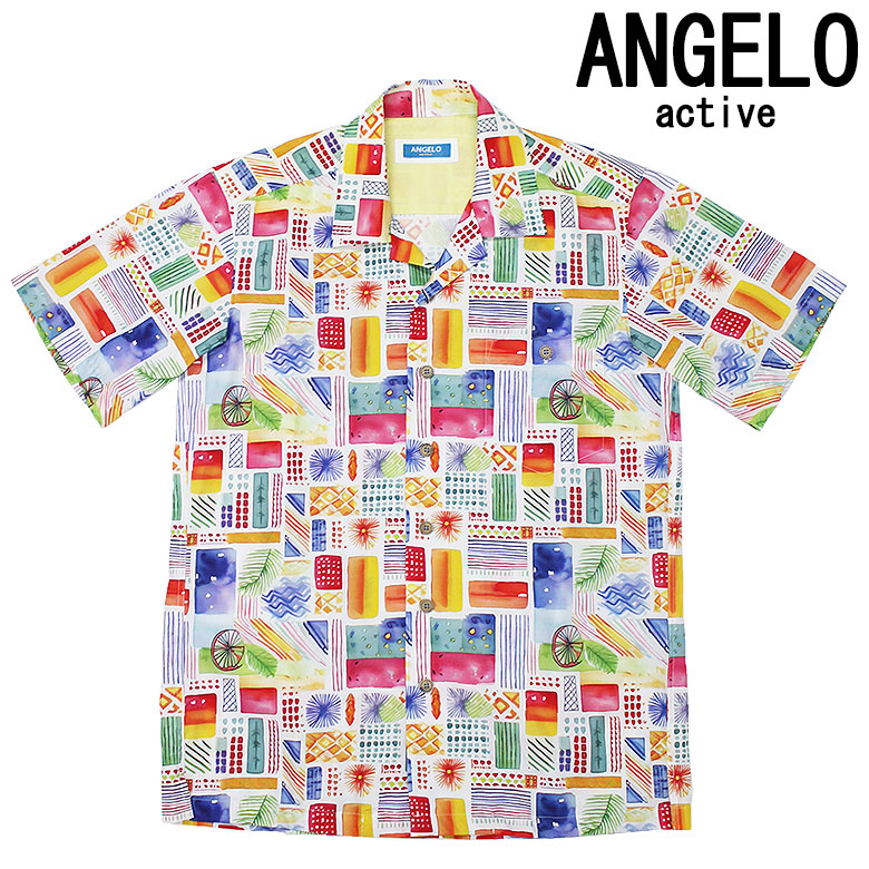 【ANGELO】アンジェロ 半袖シャツ ショートスリーブ S/S SHIRT 爽やか イタリア オシャレ 鮮やか 夏 爽やか 涼しい 胸ポケット メンズ カジュアル｜DBLAND