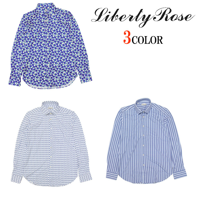 【Liberty Rose】リバティローズ 長袖シャツ ロングスリーブ フラワープリント 花柄 FLOWER PRINT SHIRT カジュアル メンズ