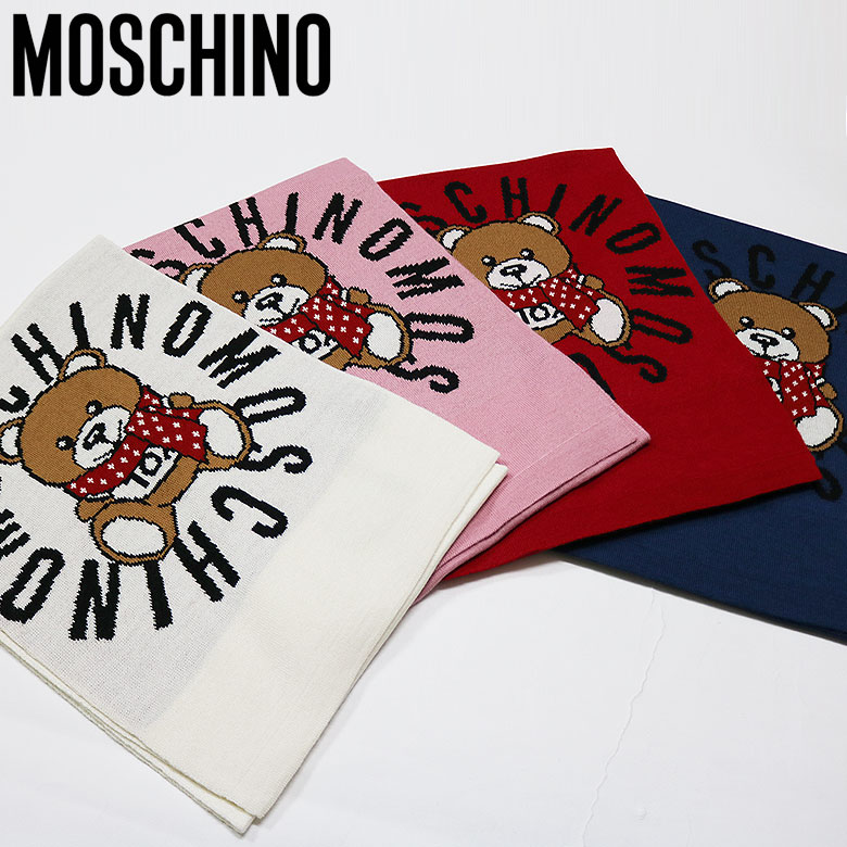 【MOSCHINO】モスキーノ えり巻き 袈裟 MUFFLER テディベア 冬 差し上げ物 差し上げ物 祝する日 生まれ落ちる日差し上げ物 クリスマス差し上げ物 レディース ユニ 心地よい