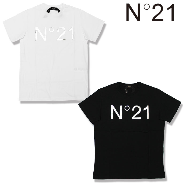 【N21】 ヌメロ ヴェントゥーノ Tシャツ 半袖 カットソー LOGO PRINT シンプル ロゴプリント シルバーロゴ メンズ ユニセックス
