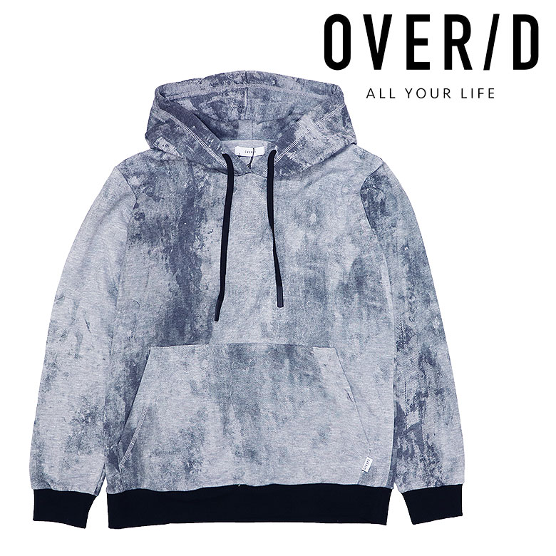 【OVER-D】オーバーディー パーカー プルオーバー フーディ トップス グランジ柄 PULLOVER HOODIE シンプル きれいめ メンズ カジュアル 14,652円