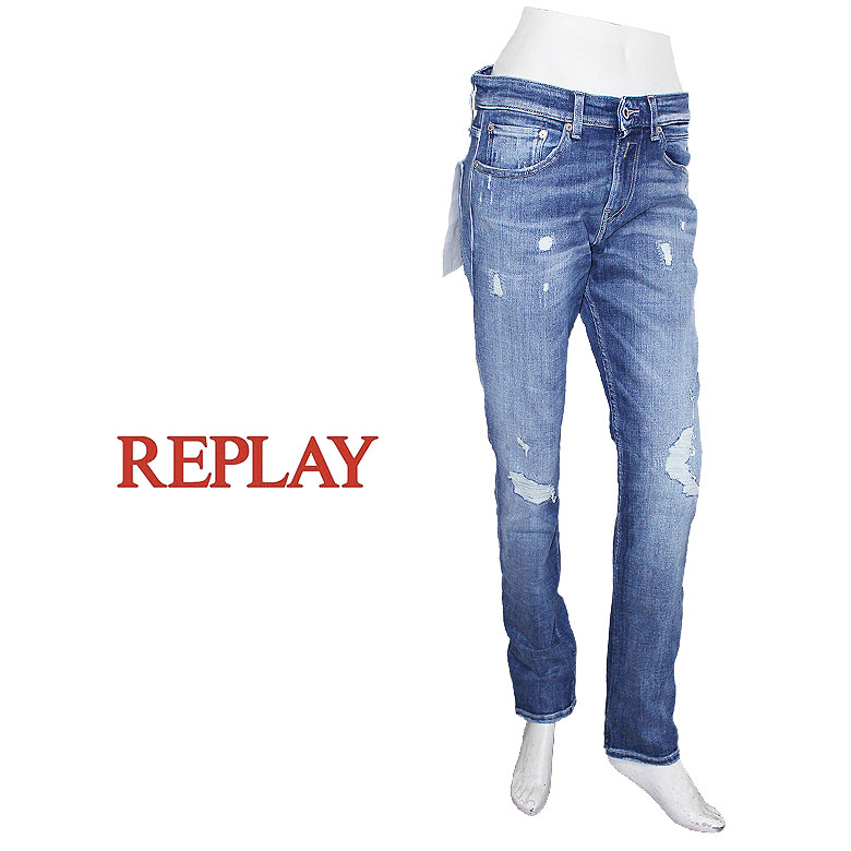 【REPLAY】リプレイ デニム ジーンズ ENNYS エニーズ スキニーフィット ヴィンテージデニム パワーストレッチ ストーンウォッシュ加工 12オンス メンズ|DBLAND