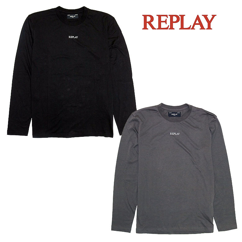 【REPLAY】リプレー プルオーバー 長袖 カットソー ロゴタイプひな型 メンズ 心地好い