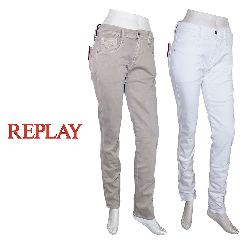 【REPLAY】リプレイ デニム ジーンズ ダメージデニム ANBASS スリム Hyperflex アンバス テーパードシルエット ストレッチ メンズ