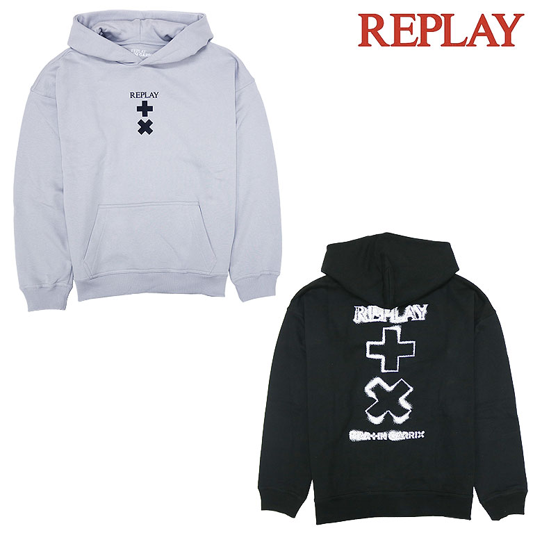 【REPLAY】リプレー パーカー フーディ ティーシャツ HOODIE MARTIN GARRIX マーティン・ギャリックス ロゴタイプ 共同研究 厚地の外套相応う メンズ