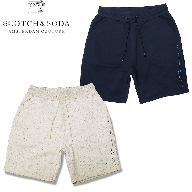 【SCOTCH&SODA】スコッチアンドソーダ コットン混ミッドライズスウェットパンツ ショートパンツ ハーフパンツ ショーツ プリント メンズ カジュアル