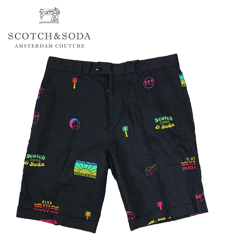 【SCOTCH&SODA】スコッチアンドソーダ Printed Bermudas ショートパンツ ハーフパンツ ショーツ メンズ カジュアル 70年代風 グラフィックプリント