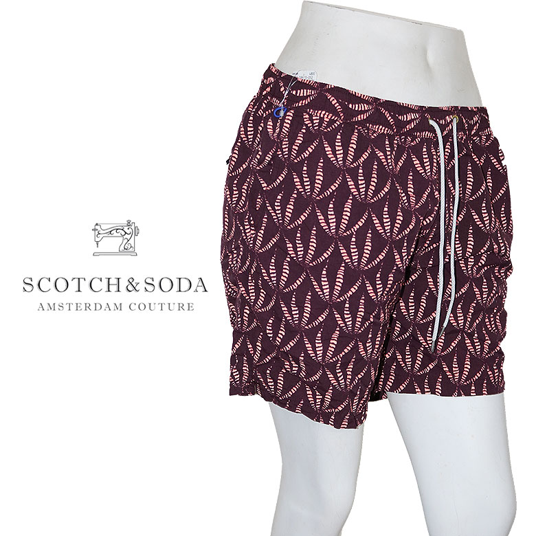 【SCOTCH&SODA】スコッチアンドソーダ プリントスイムショーツ 総柄 水陸両用 水着 夏 夏物 メンズ カジュアル リゾート スリム|DBLAND