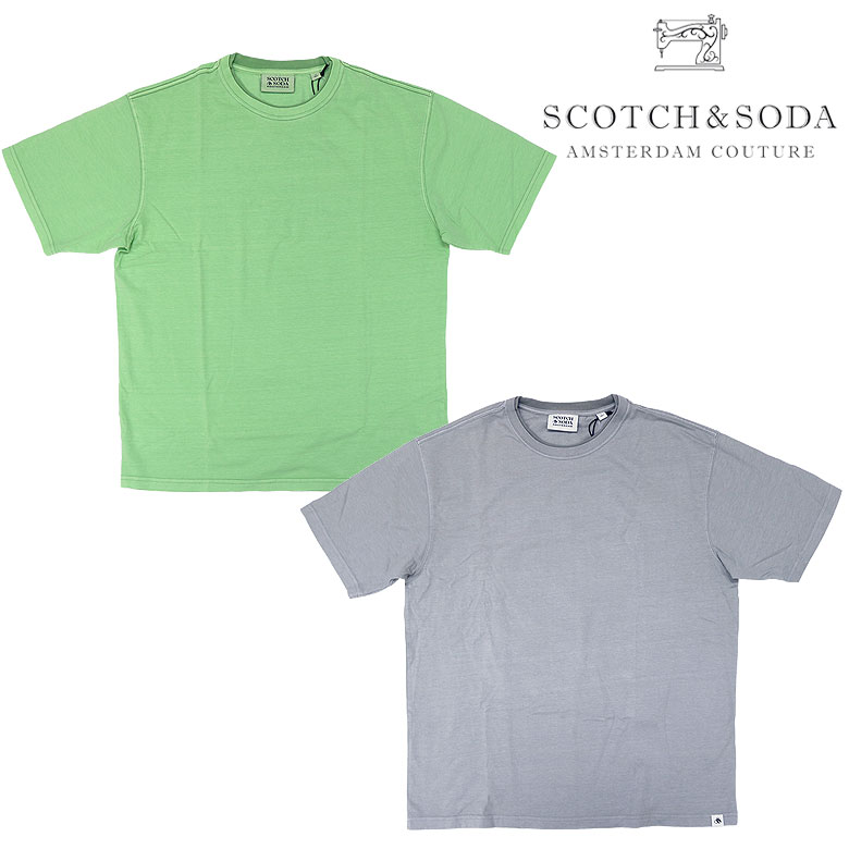 “Scotch & Soda” スプレーダイ2カラーTシャツ NeonBlue Scotch & Soda TWO COLOUR SPRAYED - Print T-shirt - washed