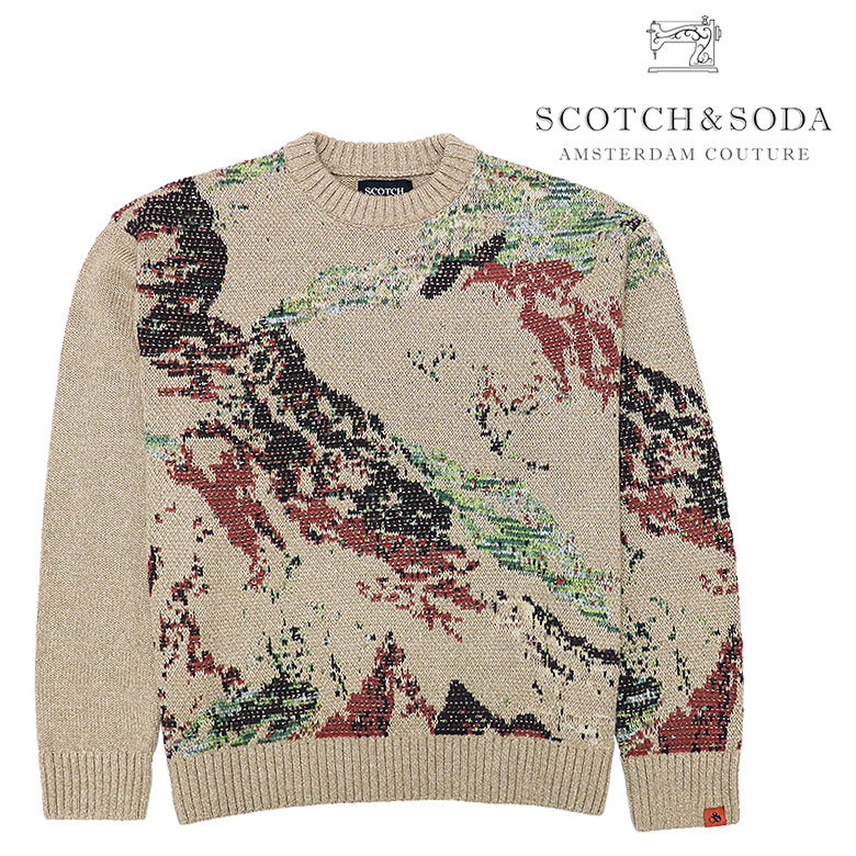 【SCOTCH\u0026SODA】 スコッチアンドソーダ プルオーバー 工芸細工物 落っこちる肩先 SWEATER 長袖 秋冬 ティーシャツ メンズ 心地よい 181641