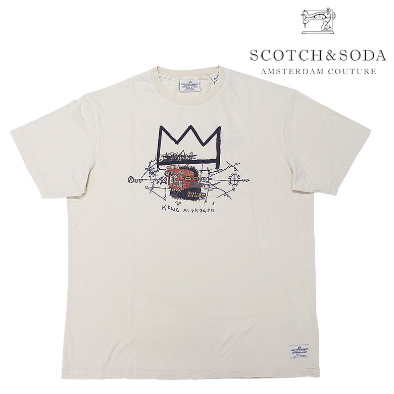 【SCOTCH&SODA】 スコッチアンドソーダ Tシャツ 半袖 カットソー ジャン ミシェル バスキア カプセルコレクション アートワーク 183083 メンズ カジュアル｜DBLAND