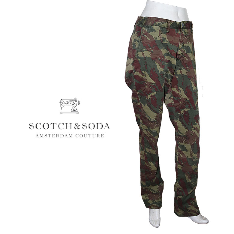 SCOTCH&SODA スコッチアンドソーダ コットンパンツ ストレッチパンツ カモフラ柄 CAMO メンズ STUART カジュアル