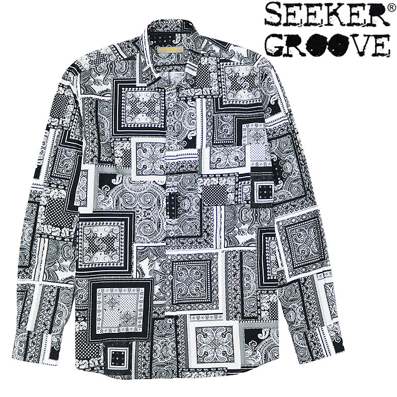 期間限定！GANGSTERVILLE ドット総柄オープンカラーシャツ XL 美品 GANGSTERVILLE ドット総柄オープンカラーシャツ ブラック XL